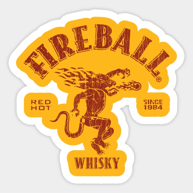 VINTAGE- FIREBALL WISKY SINCE 1984 RED Sticker by maskangkung